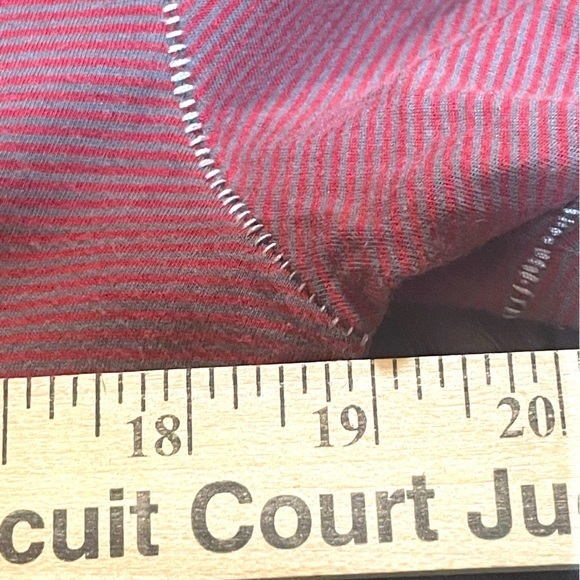 John Varvatos Maroon and Grey Striped Collared Short Sleeve Size Small - Picture 6 of 12
